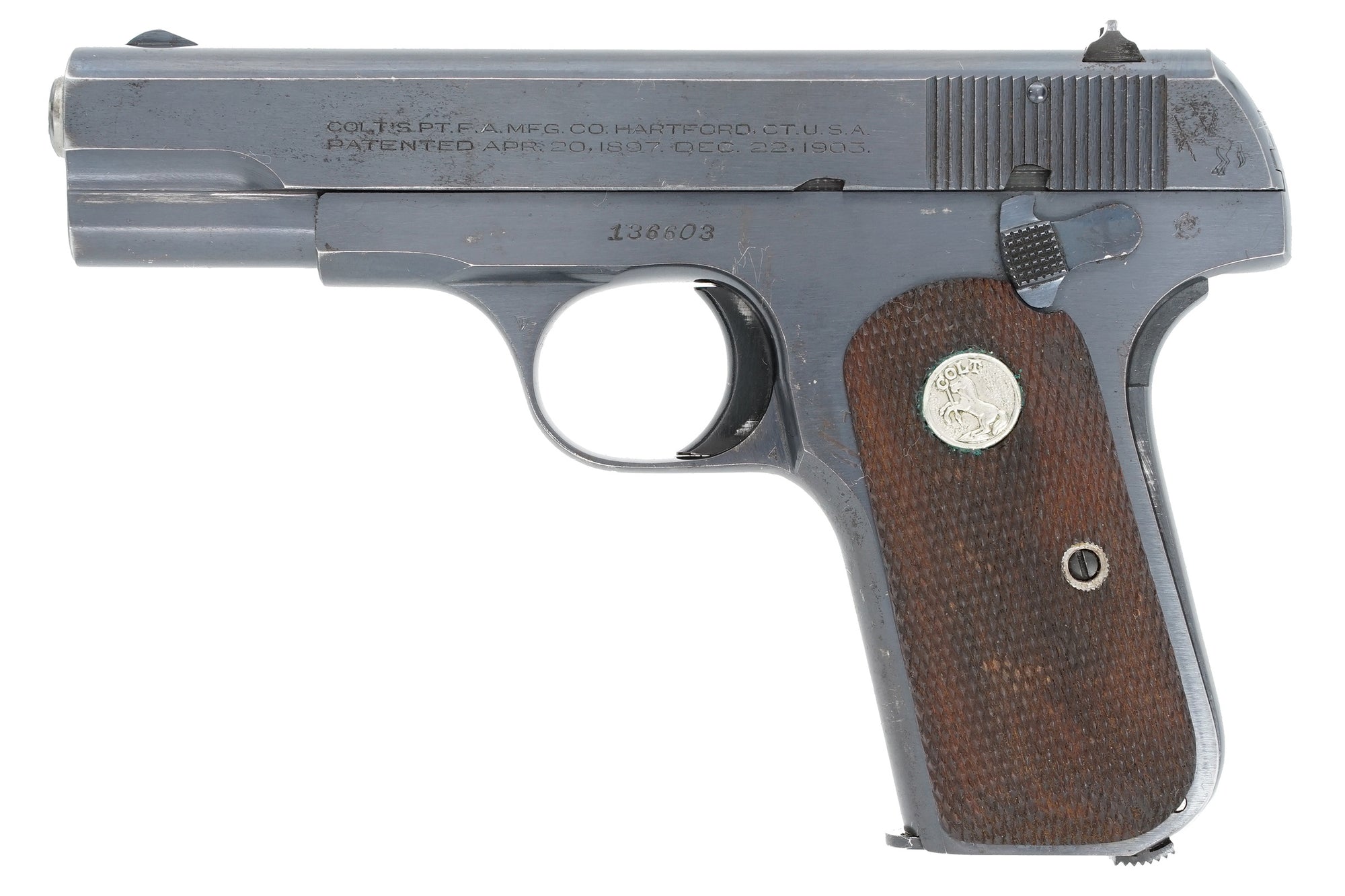 Colt 1908 Pocket Hammerless 380ACP SN:136603 MFG:1944 - Brigadier General Reimel