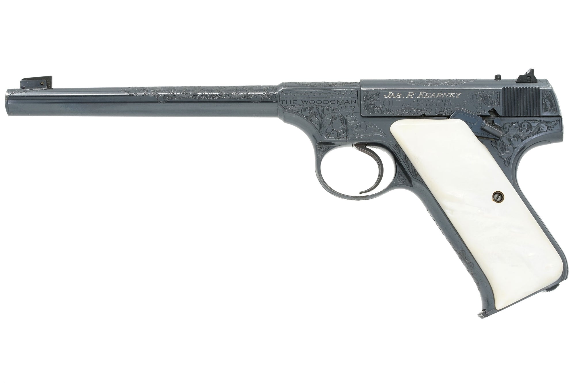 Colt Woodsman Target 6-1/2" 22LR SN:102052 MFG:1936 - Factory Engraved