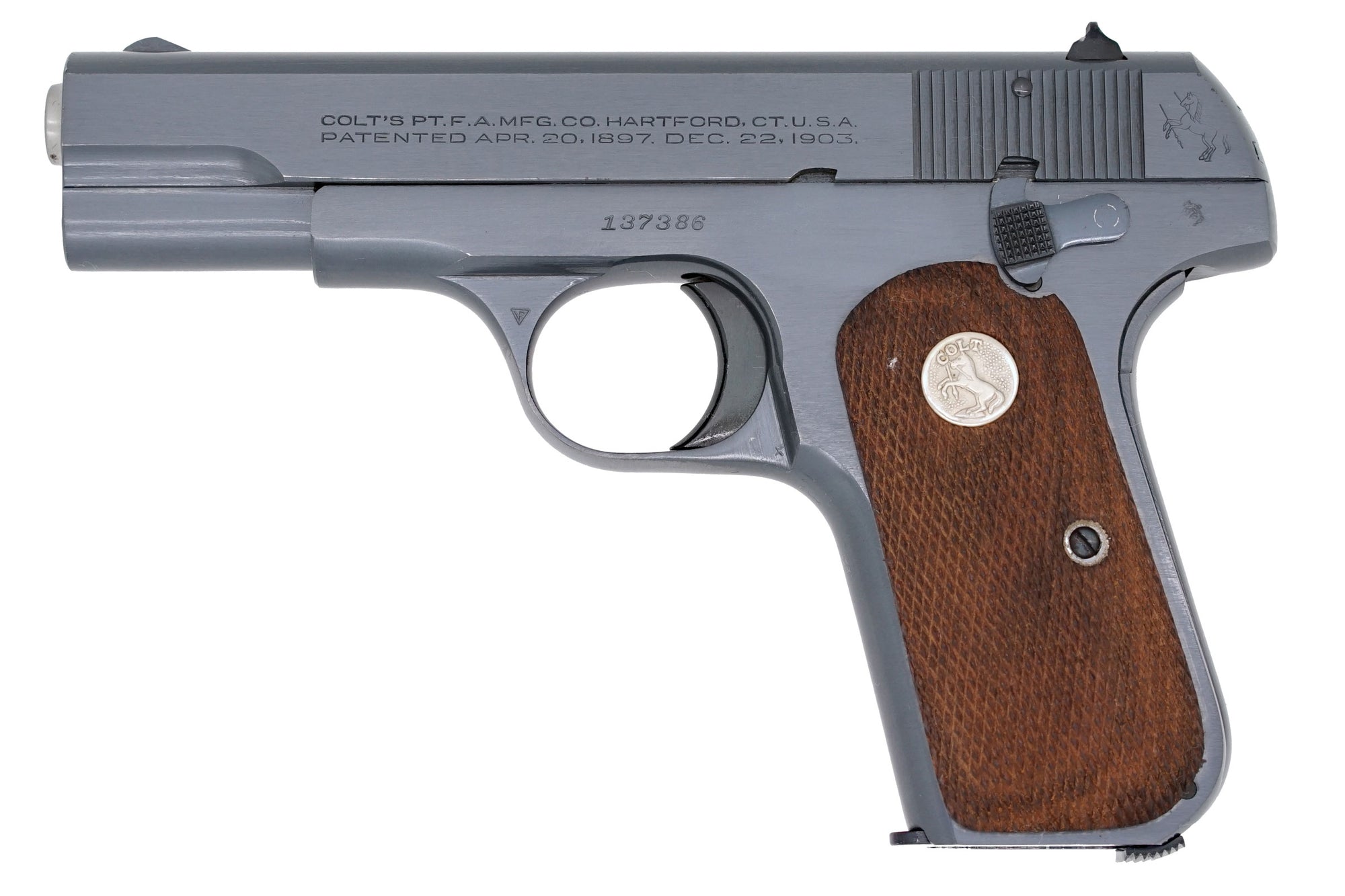 Colt 1908 Pocket Hammerless 380ACP SN:137386 MFG:1944