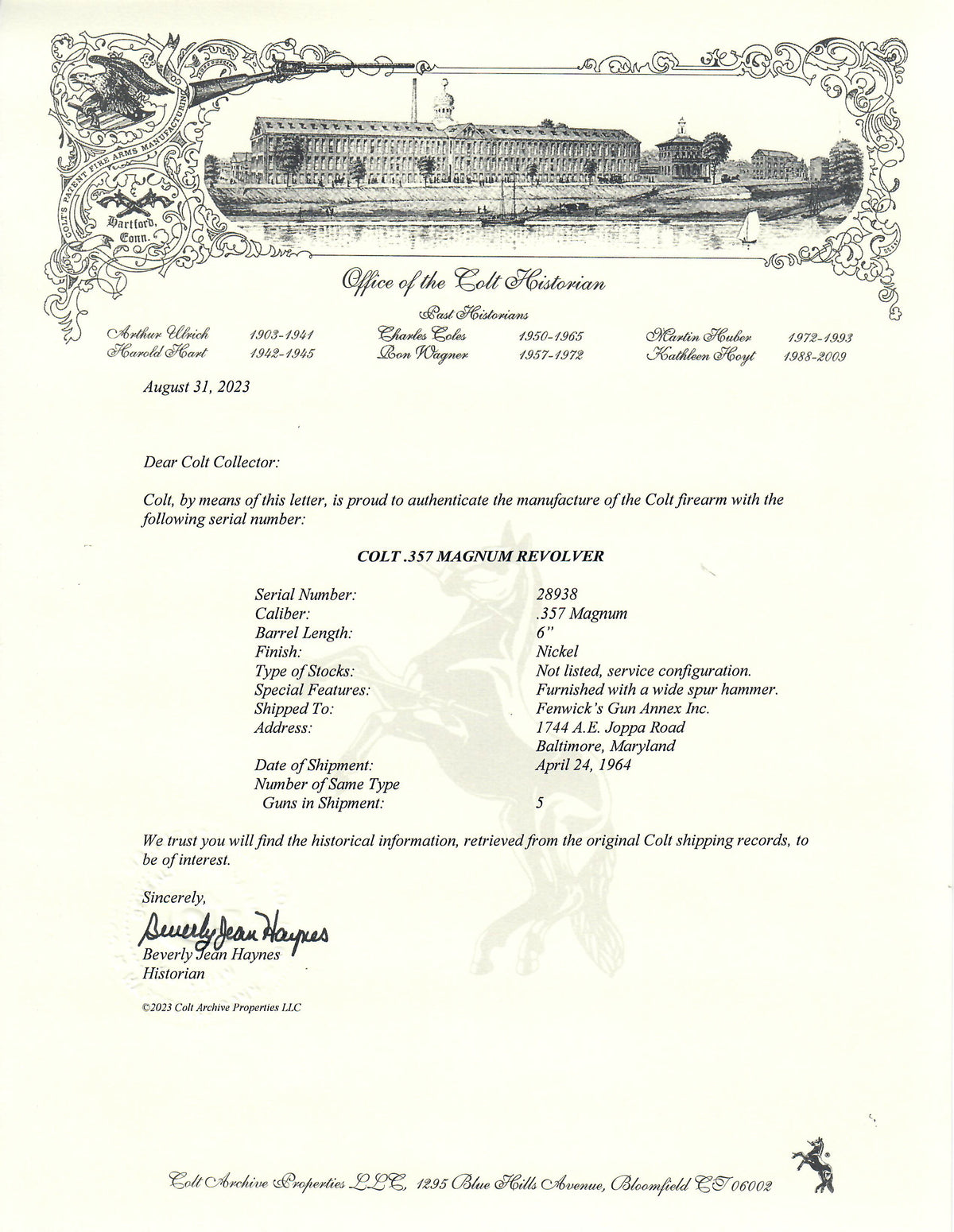 Colt Three-Fifty-Seven 6&quot; 357 Mag SN:28938 MFG:1964