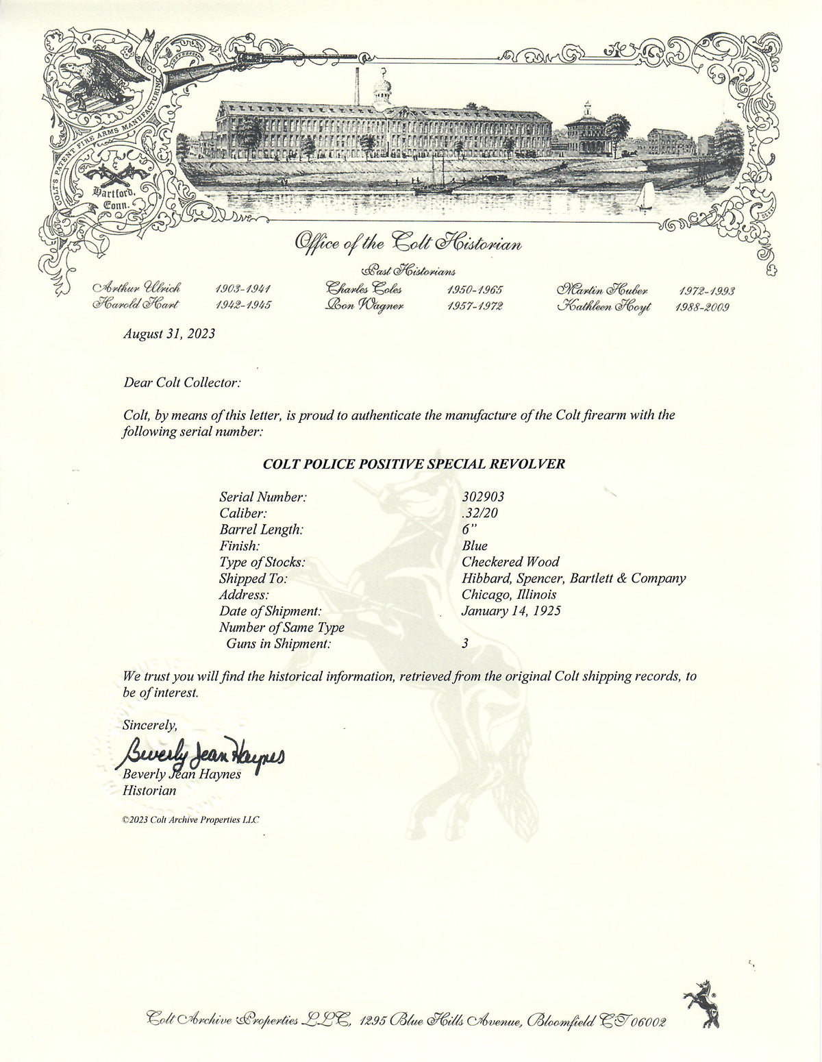 Colt Police Positive .32/20 6&quot; SN:302903 MFG:1925
