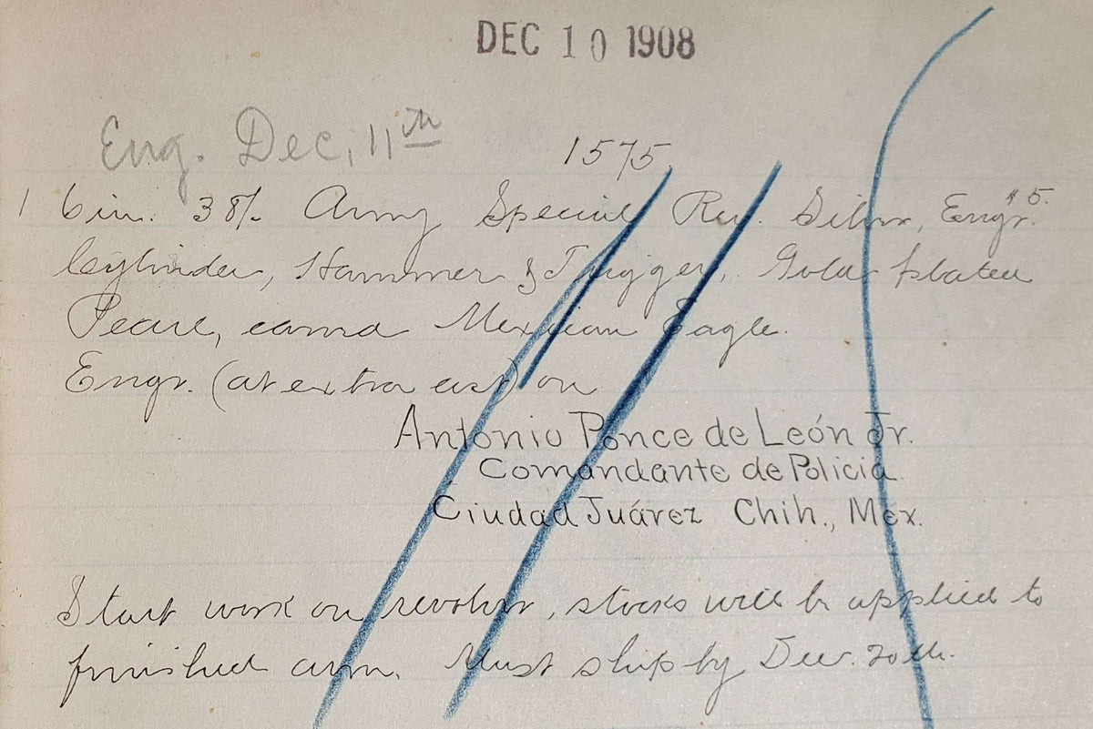 Colt Army Special 6&quot; 38 SN:307516 MFG:1908 - Factory Engraved