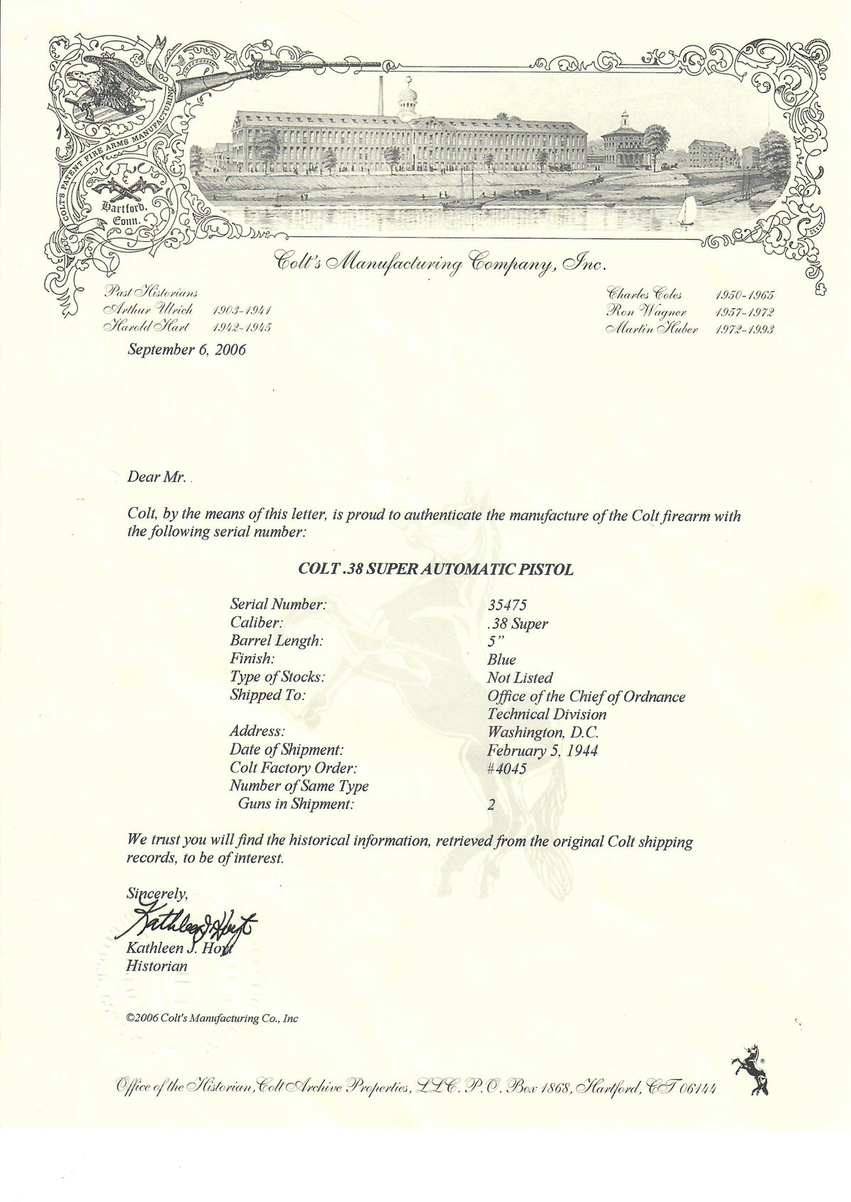 Colt .38 Super SN:35475 MFG:1944 - Army Air Forces