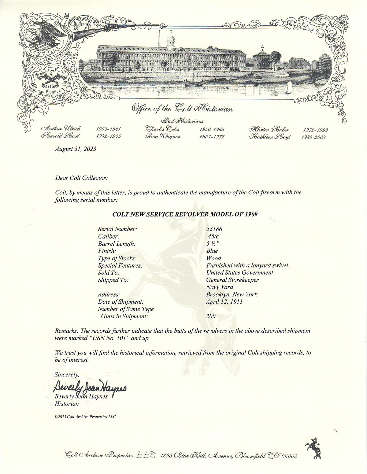 Colt M1909 New Service 5 1/2&quot; 45 Colt SN:53188 MFG:1911 - NAVY