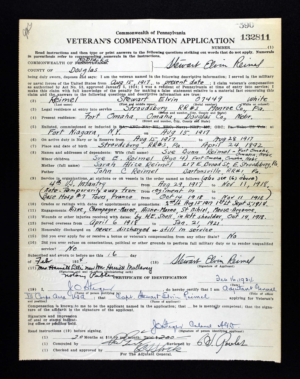 Colt 1908 Pocket Hammerless 380ACP SN:136603 MFG:1944 - Brigadier General Reimel