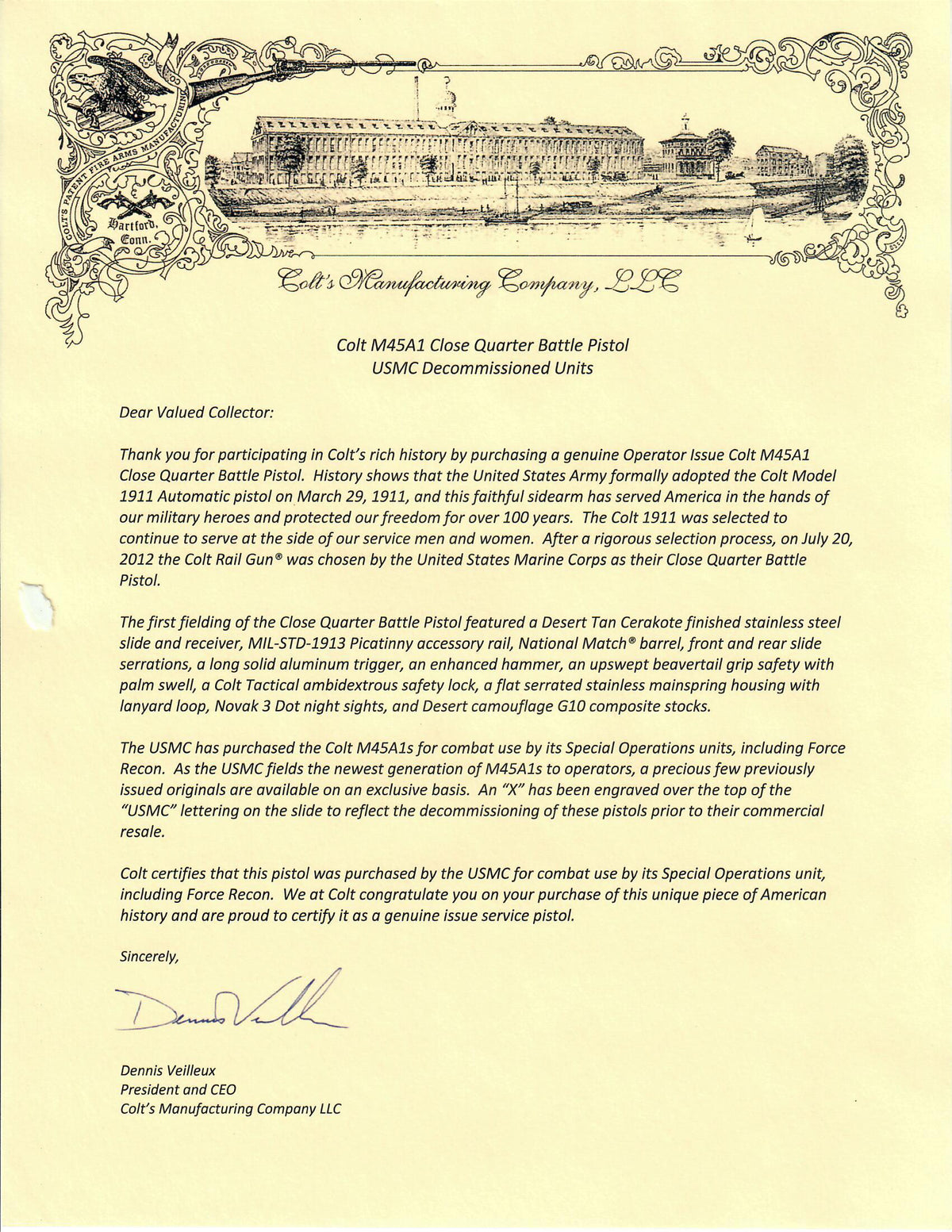 Colt M45A1 CQBP 45ACP SN:01996EGA MFG:2012