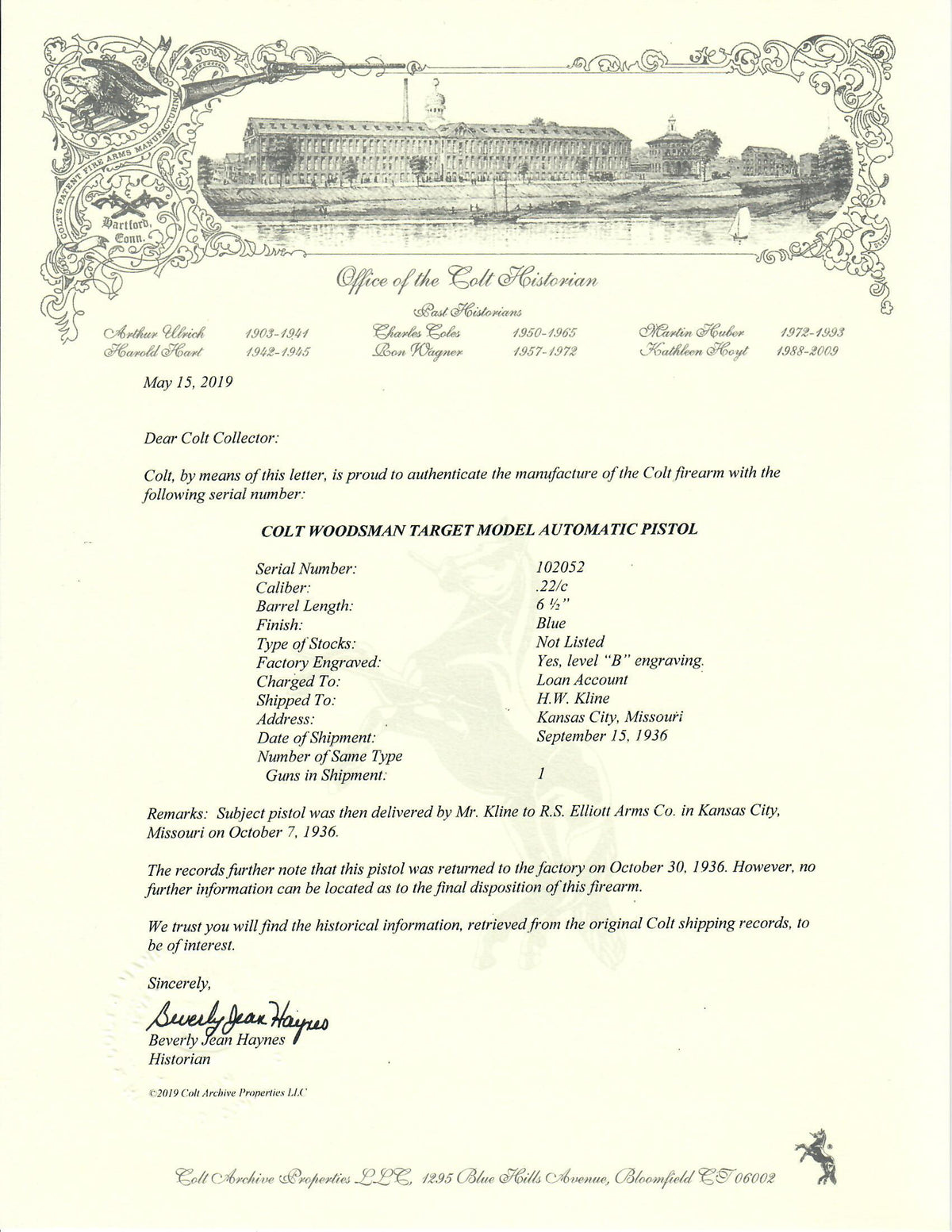 Colt Woodsman Target 6-1/2&quot; 22LR SN:102052 MFG:1936 - Factory Engraved