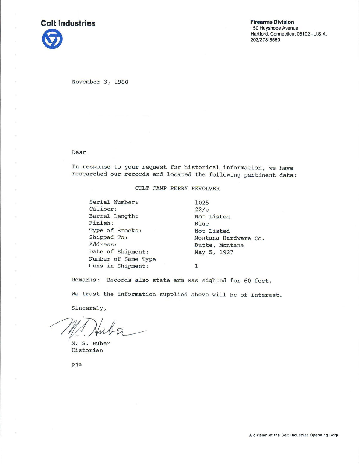 Colt Camp Perry 10&quot; SN:1025 MFG:1927