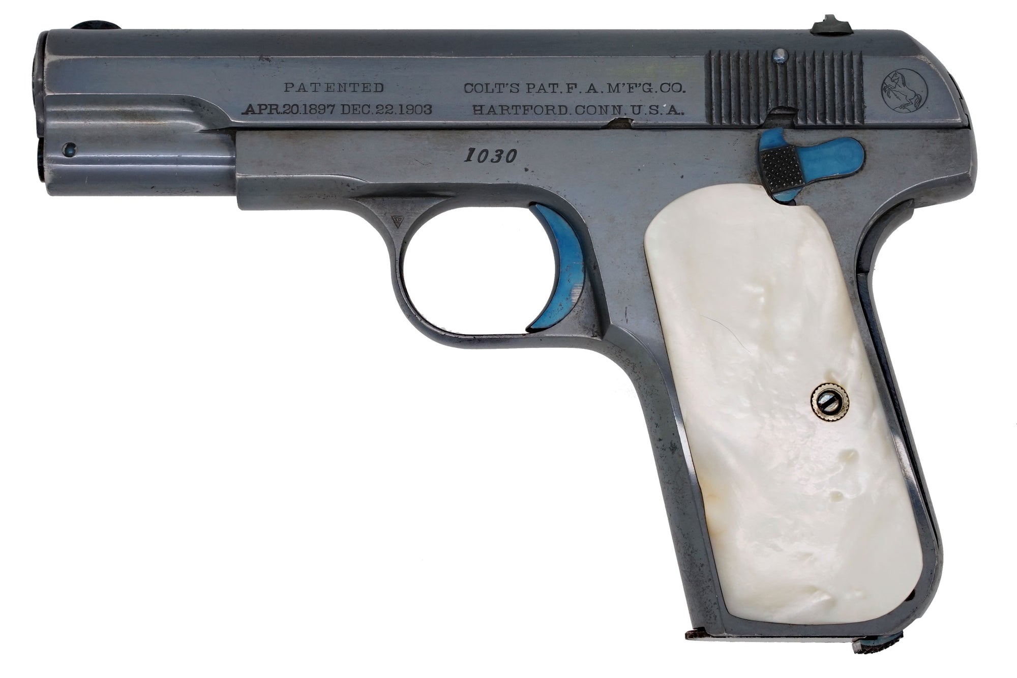 Colt 1908 Pocket Hammerless 380ACP SN:1030 MFG:1908