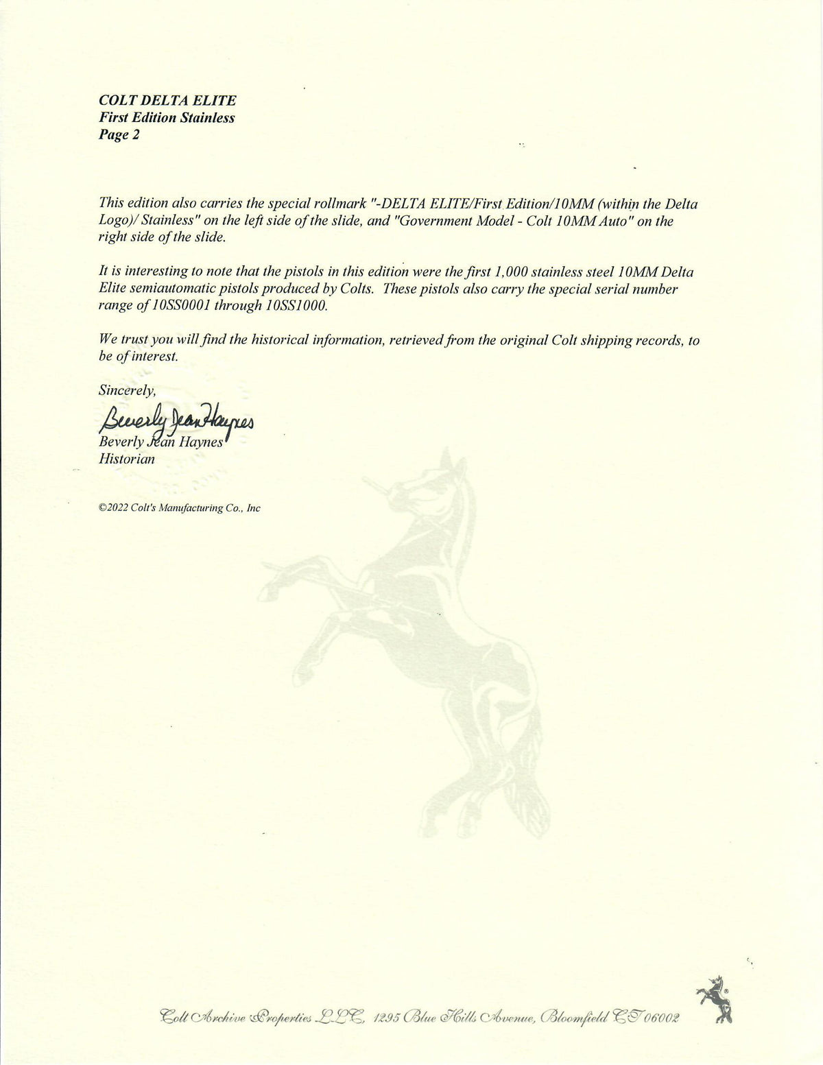 Colt Delta Elite First Edition 10MM SN:10SS0751 MFG:1989