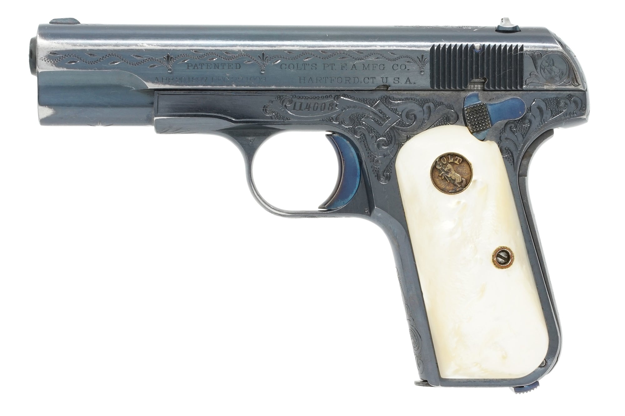 Colt 1903 Pocket Hammerless 32ACP SN:114008 MFG:1912 - Factory Engraved