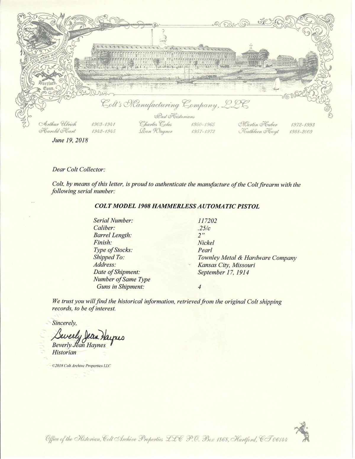 Colt 1908 Vest Pocket 25ACP SN:117202 MFG:1914