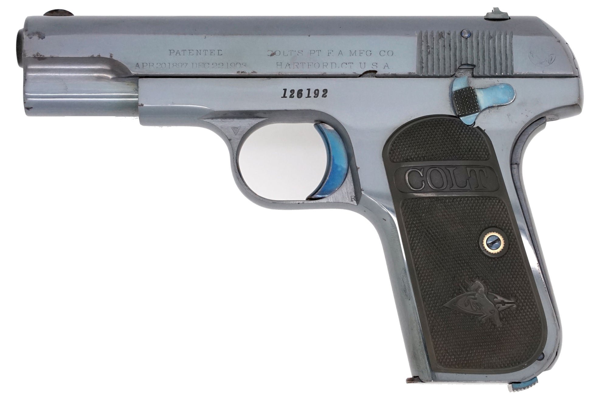 Colt 1903 Pocket Hammerless 32ACP SN:126192 MFG:1912