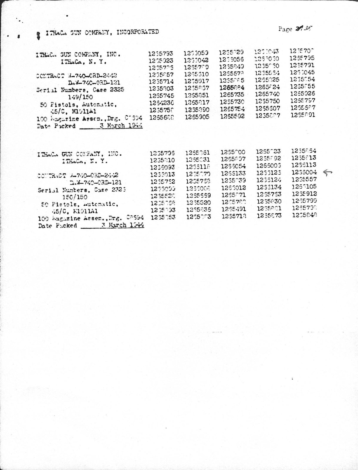 Ithaca M1911A1 45ACP SN:1266004 MFG:1944 - Navy