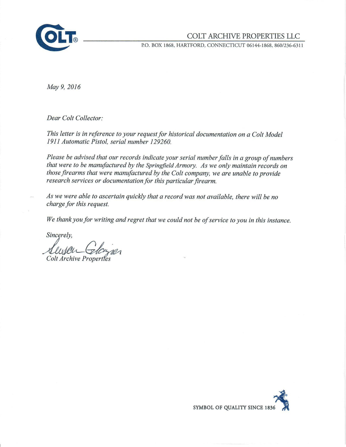 Colt M1911 45ACP SN:129260 MFG:1916 - Suspended Range