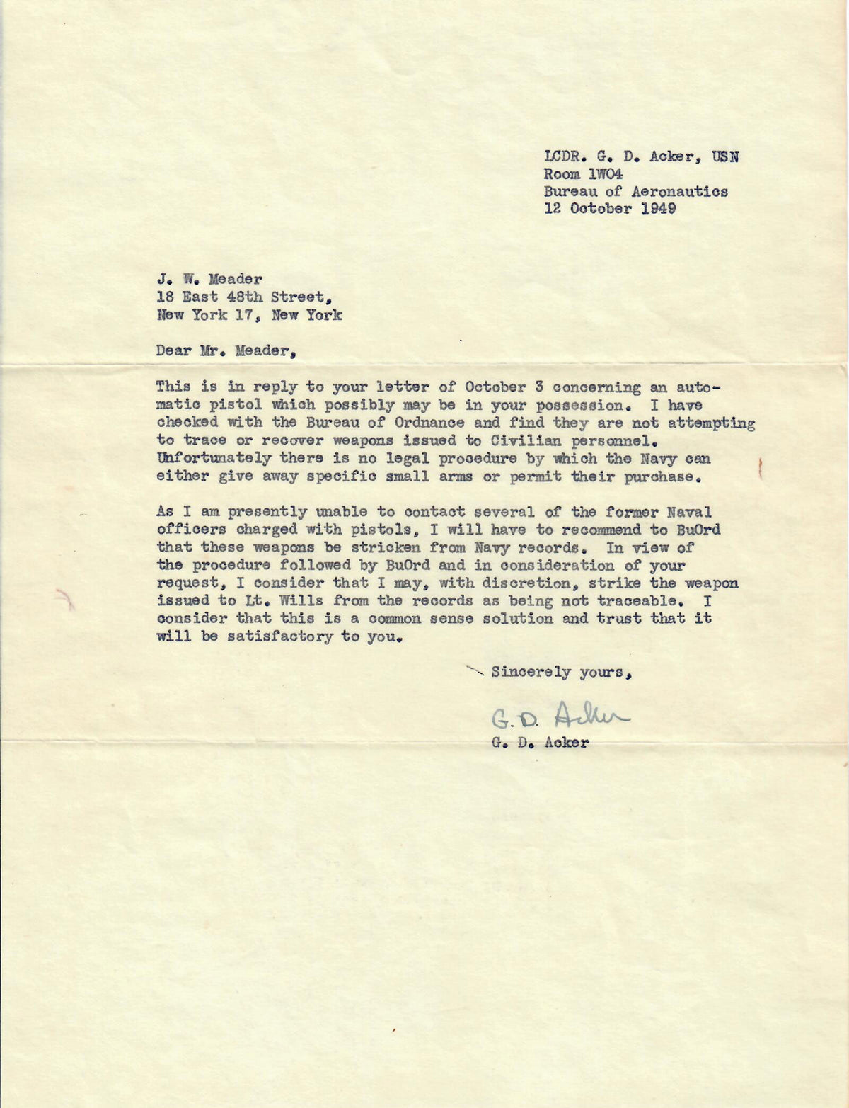 Colt 1908 Pocket Hammerless 380ACP SN:136020 MFG:1944 Navy Technical Mission - Double Header