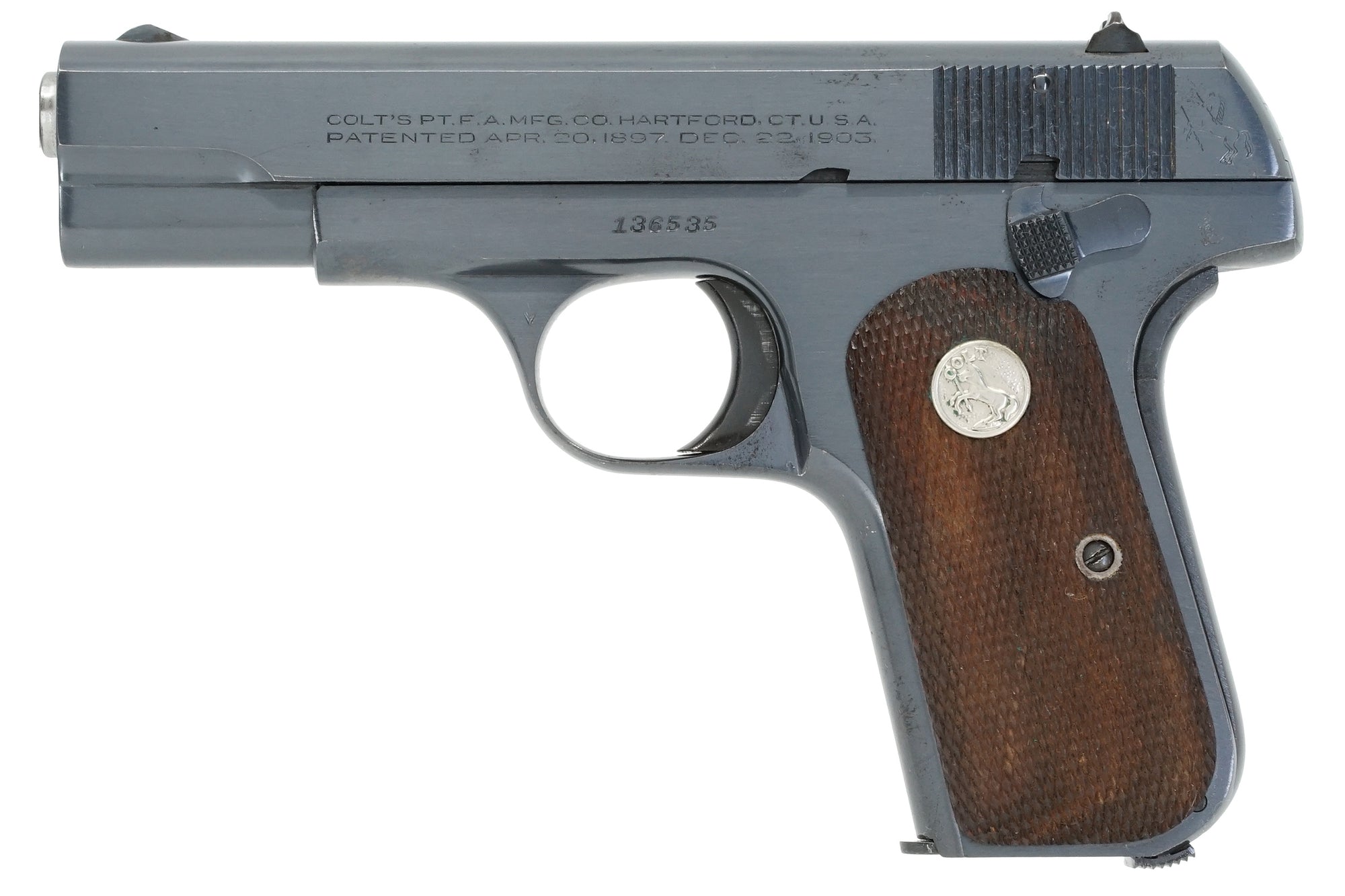 Colt 1908 Pocket Hammerless 380ACP SN:136535 MFG:1944