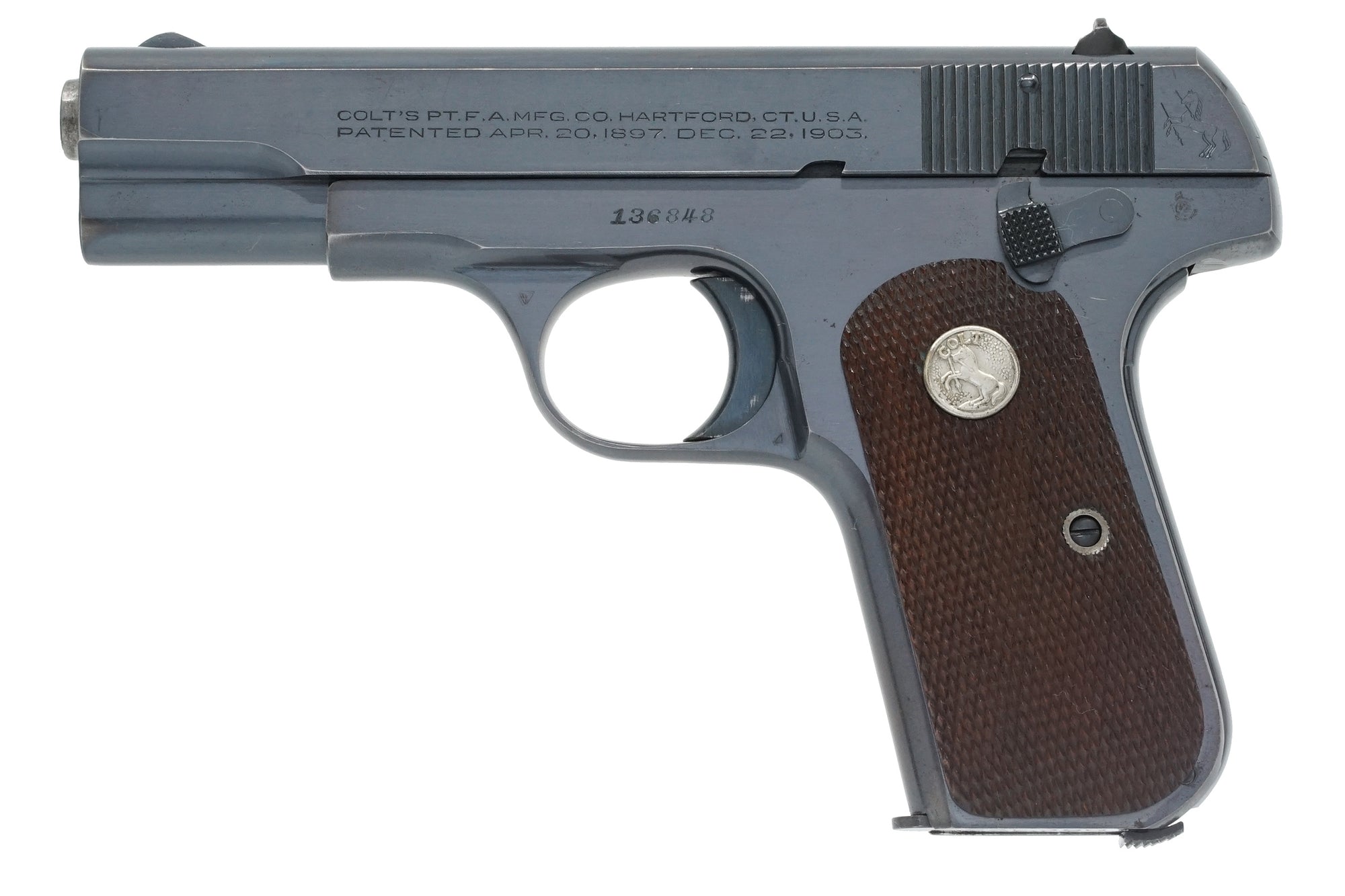 Colt 1908 Pocket Hammerless 380ACP SN:136848 MFG:1944 -General Wainwright