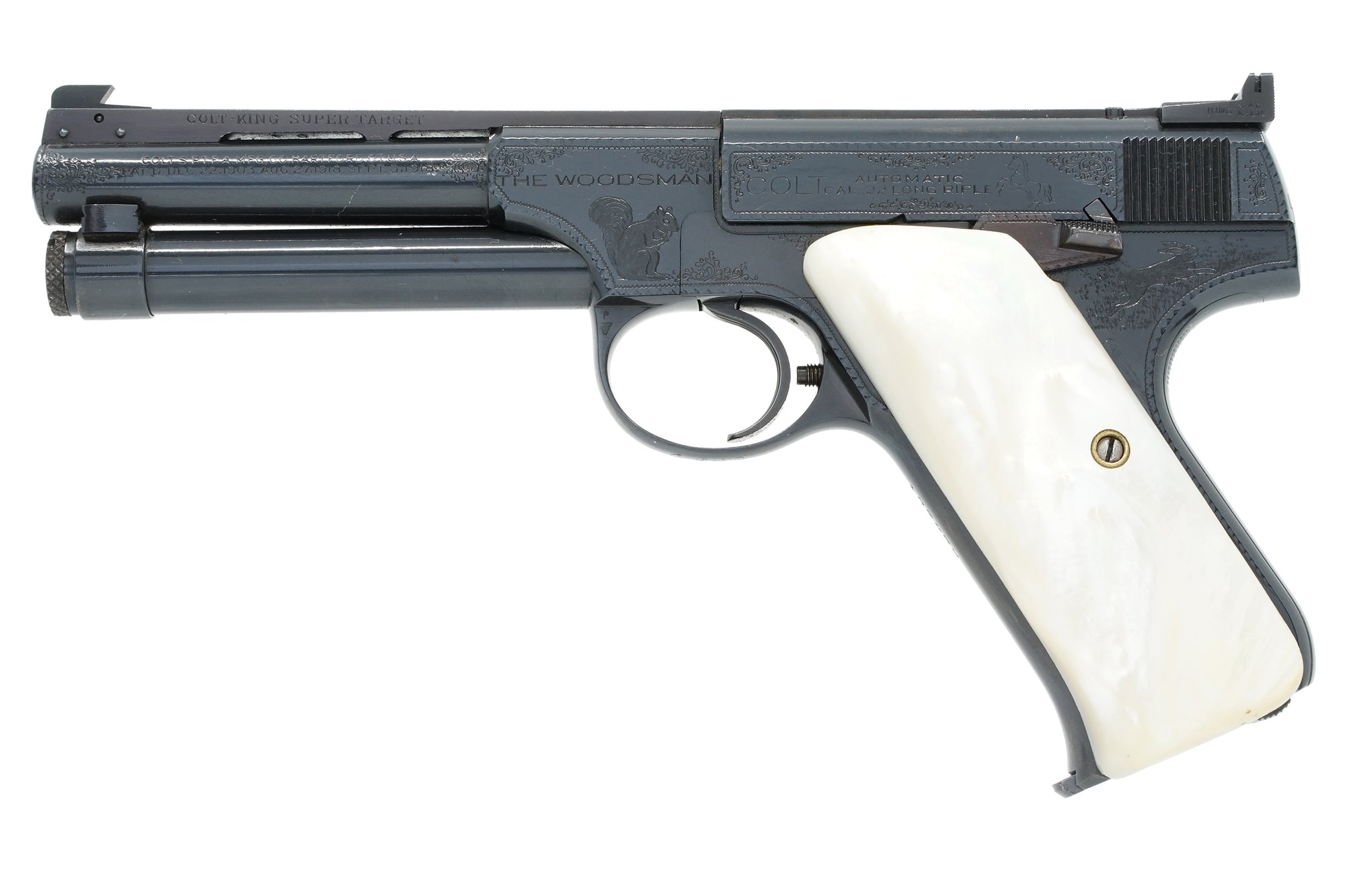 Colt Woodsman Sport 4-1/2" 22LR SN:137450 MFG:1940 - Orville Kuhl Engraved