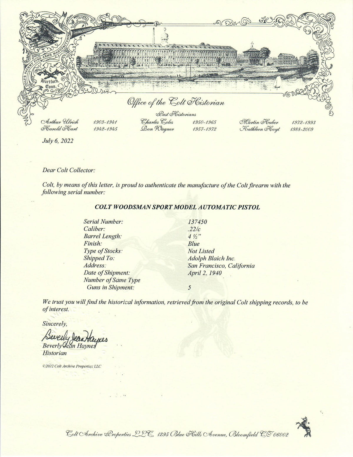 Colt Woodsman Sport 4-1/2&quot; 22LR SN:137450 MFG:1940 - Orville Kuhl Engraved