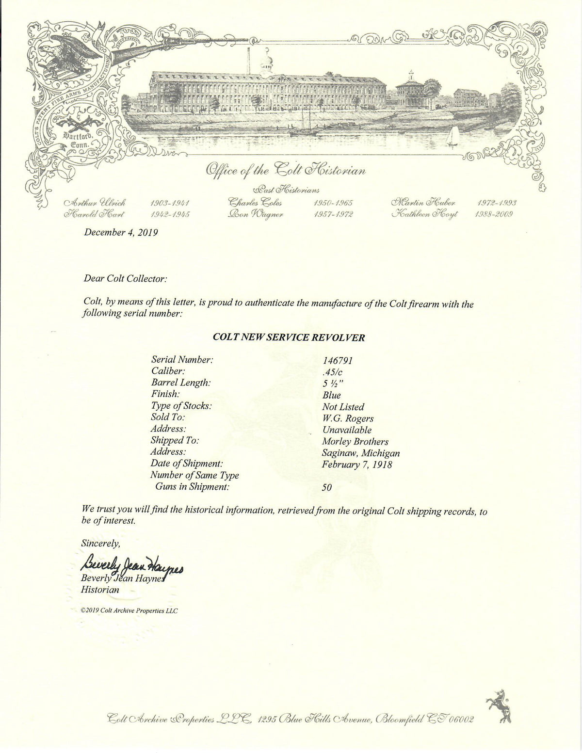 Colt New Service  45 Colt 5 1/2&quot; SN:146791 MFG:1918