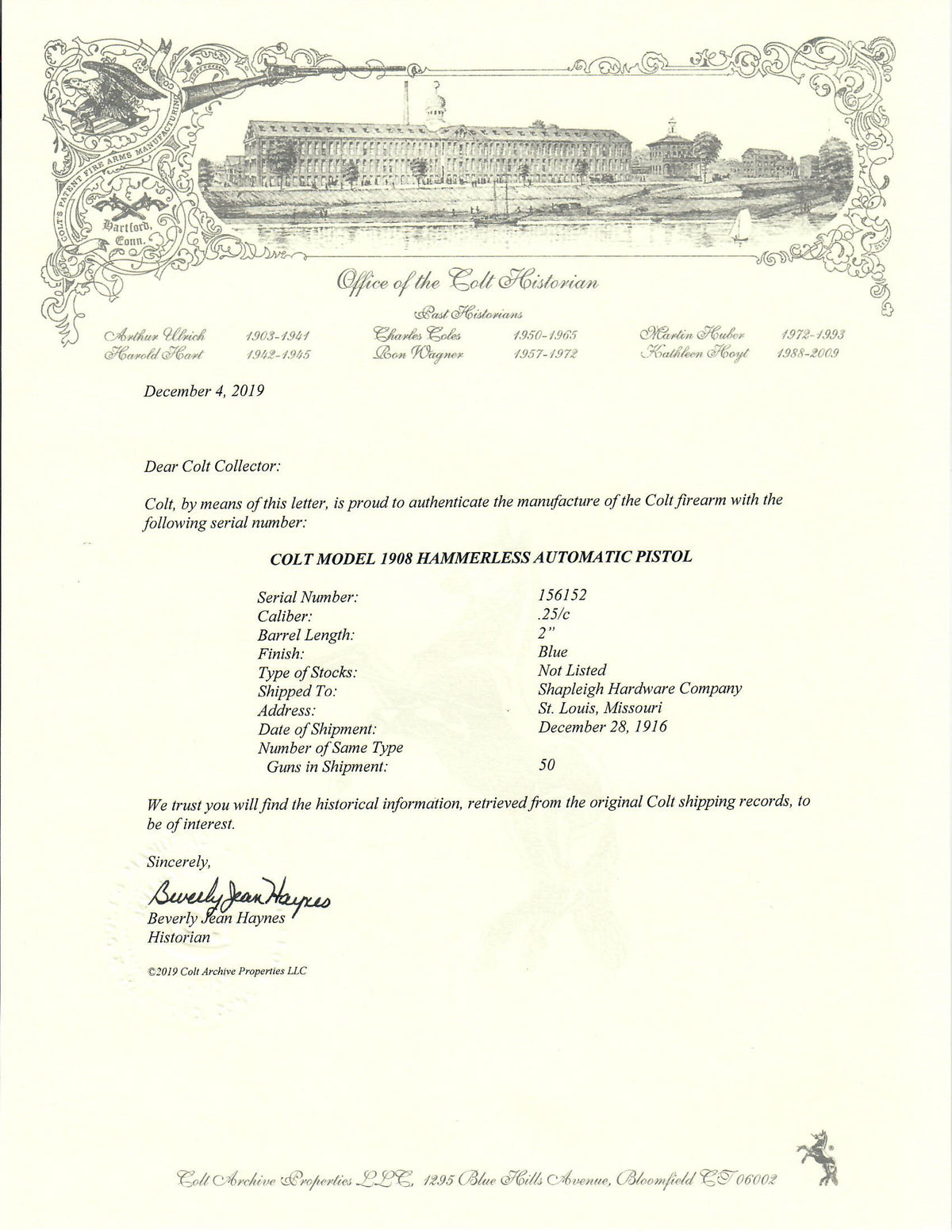 Colt 1908 Vest Pocket 25ACP SN:156152 MFG:1916
