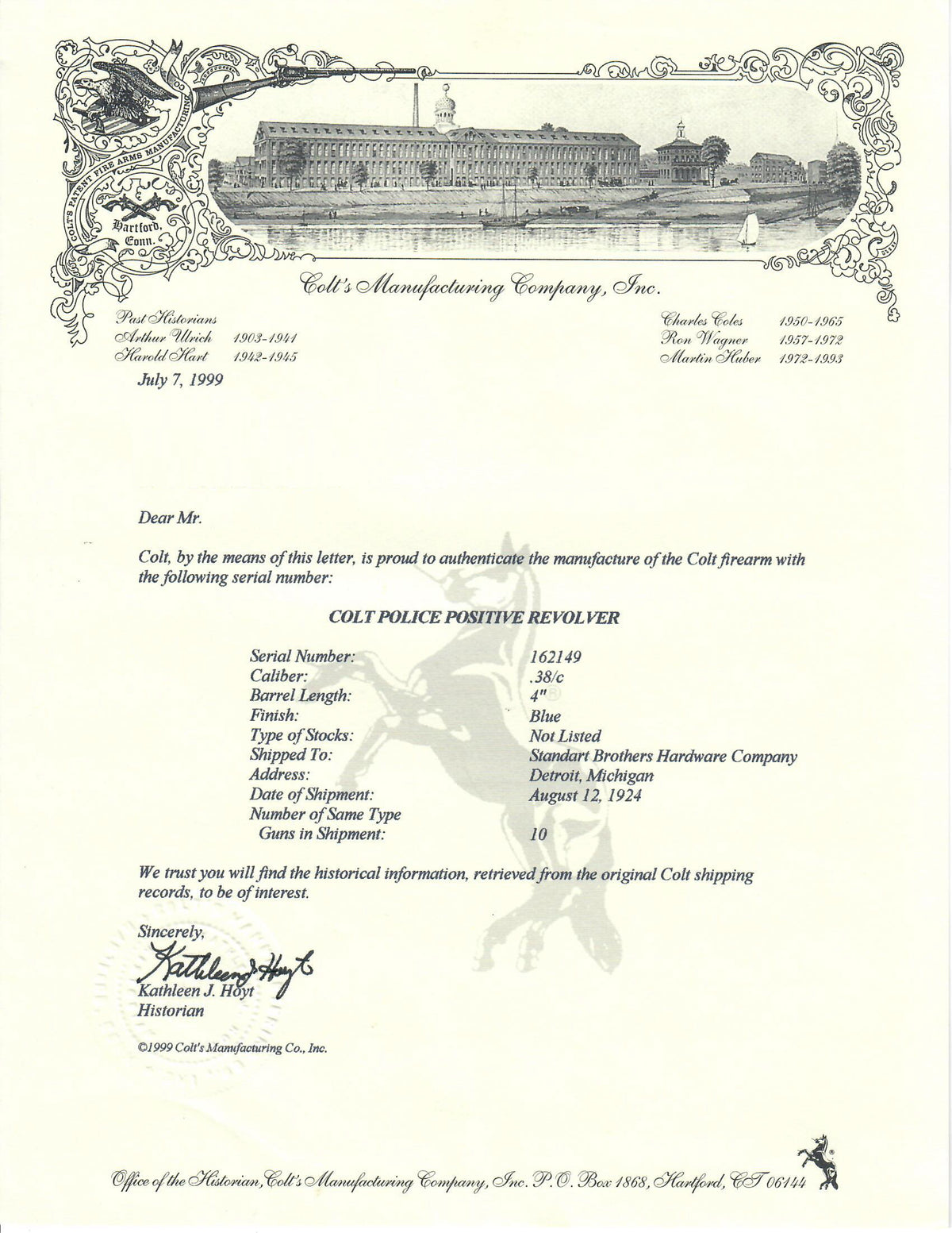 Colt Police Positive 38 4&quot; SN:162149 MFG:1924 - Ford Security