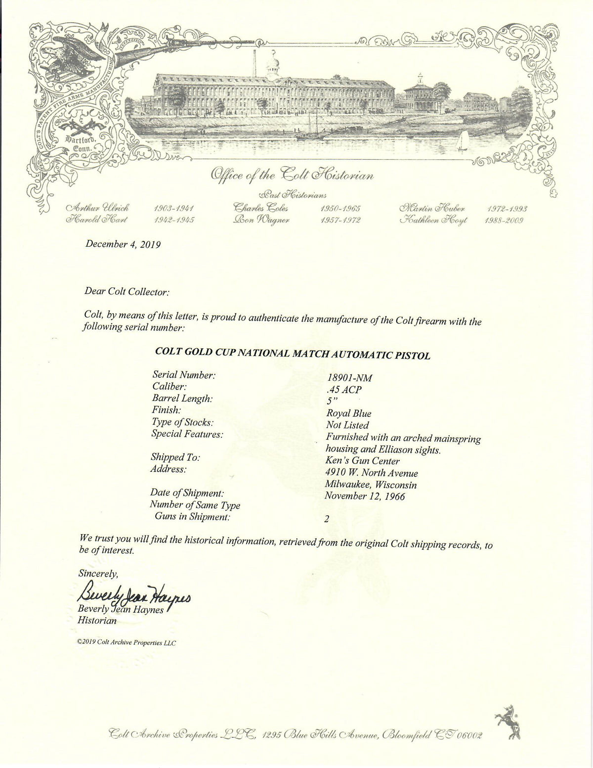 Colt Gold Cup National Match 45ACP SN:18901-NM MFG:1966