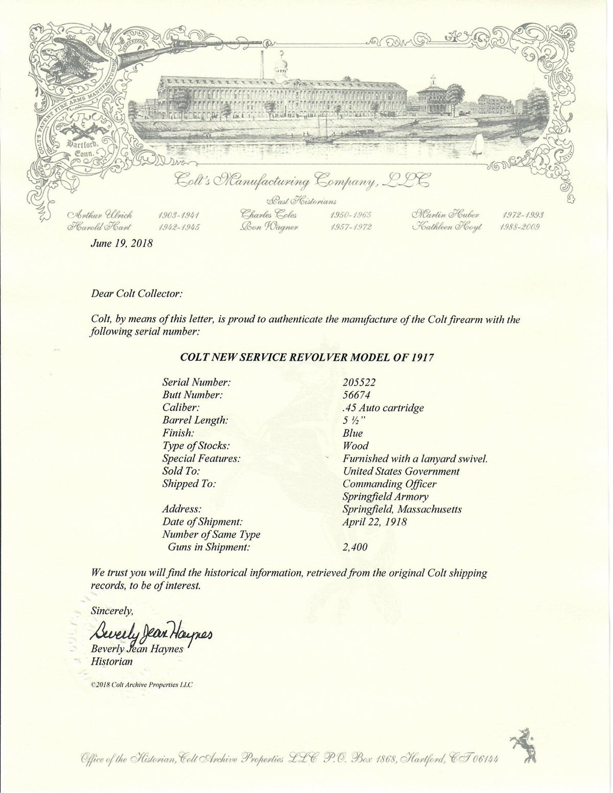 Colt M1917 New Service 5 1/2&quot; 45ACP SN:205522 MFG:1918