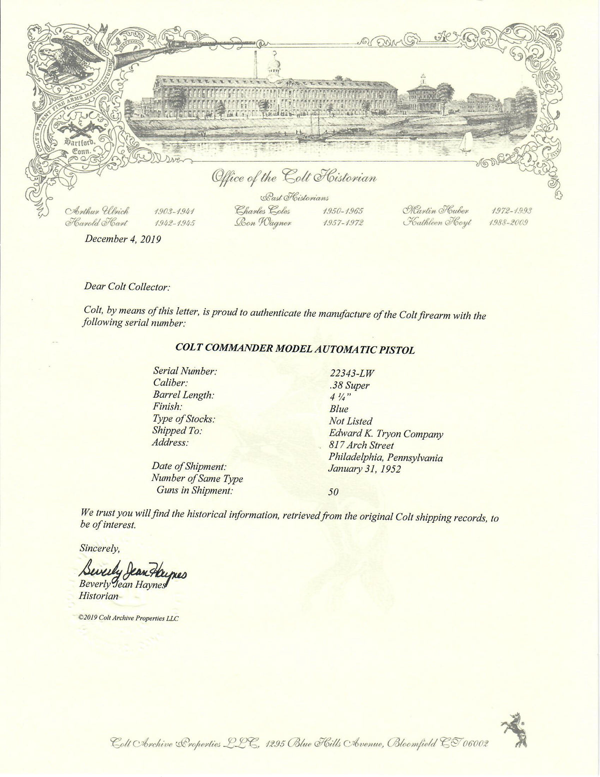 Colt Commander Model 38 Super SN:22343-LW MFG:1952
