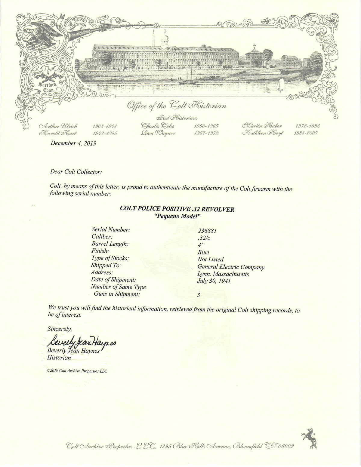 Colt Police Positive 32 Colt 4&quot; SN:236881 MFG:1941 - Pequeno Model
