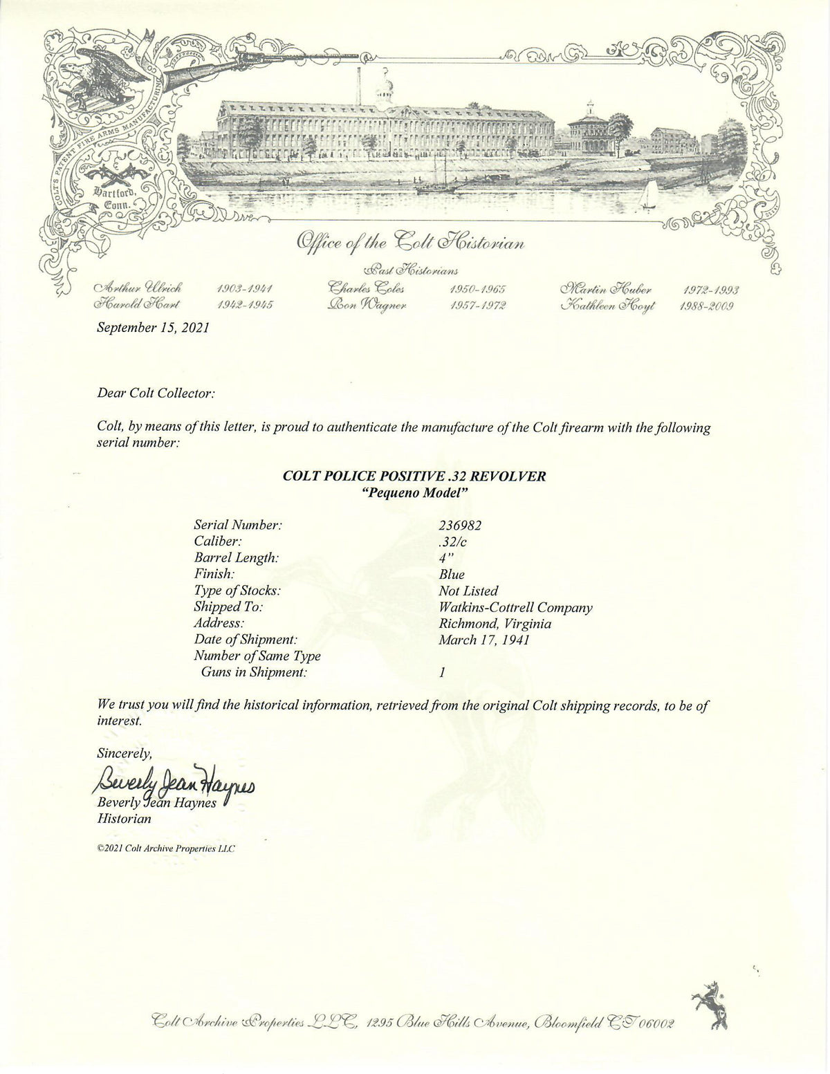 Colt Police Positive 32 Colt 4&quot; SN:236982 MFG:1941 - Pequeno Model