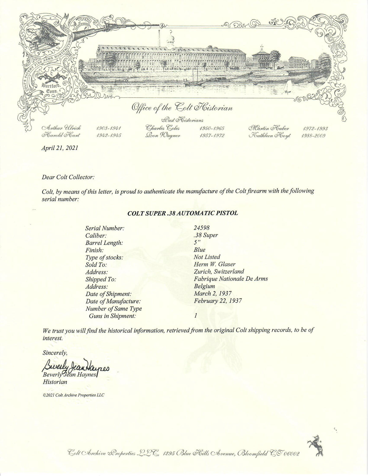 Colt .38 Super SN:24598 MFG:1937