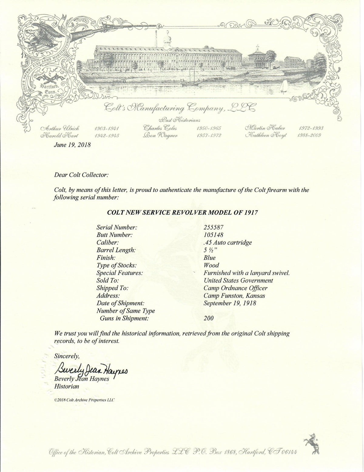 Colt M1917 New Service 5 1/2&quot; 45ACP SN:255587 MFG:1918