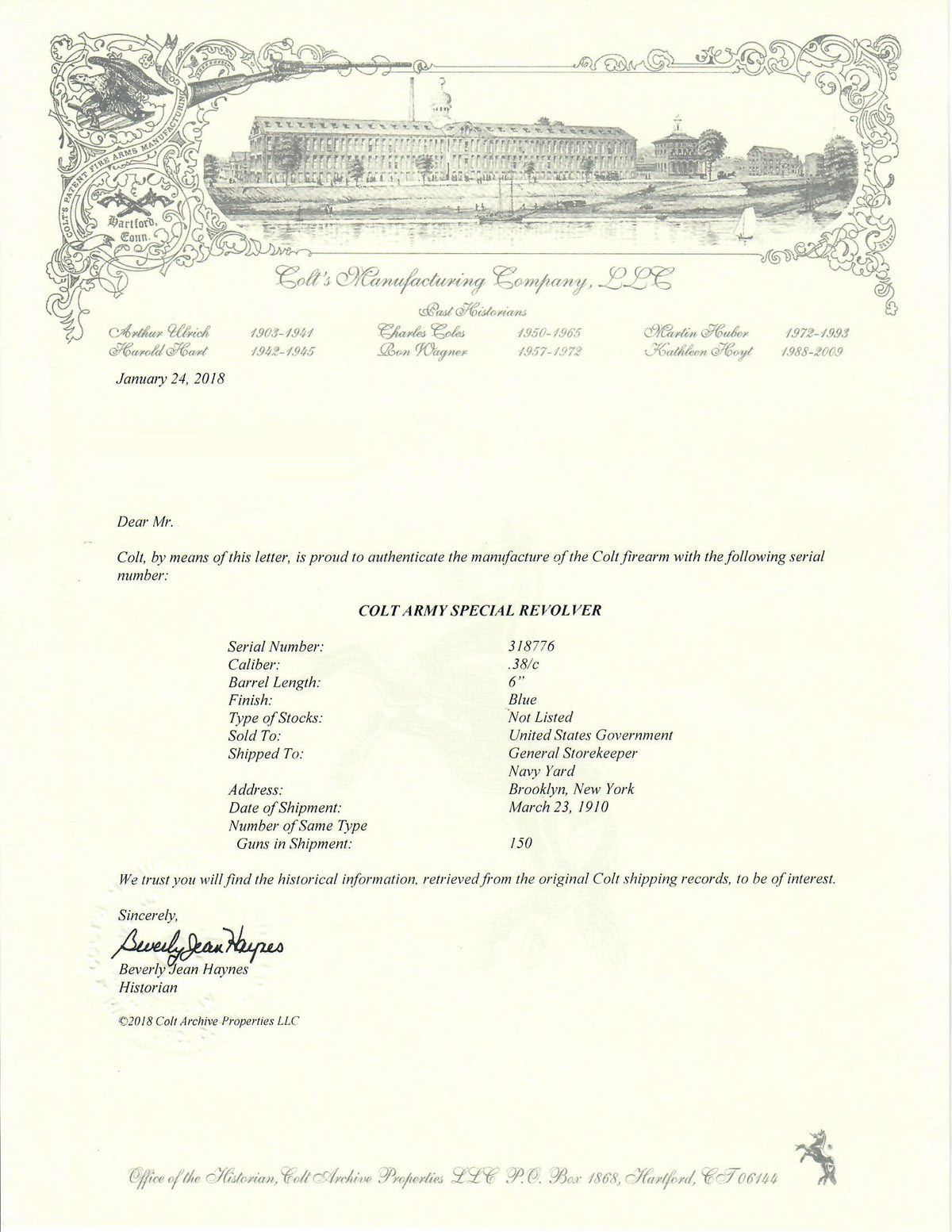 Colt Army Special 6&quot; 38 SN:318776 MFG:1910 - Navy