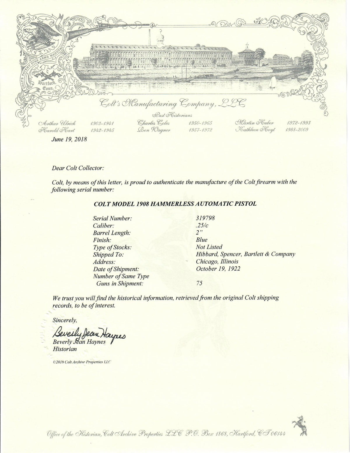 Colt 1908 Vest Pocket 25ACP SN:319798 MFG:1922