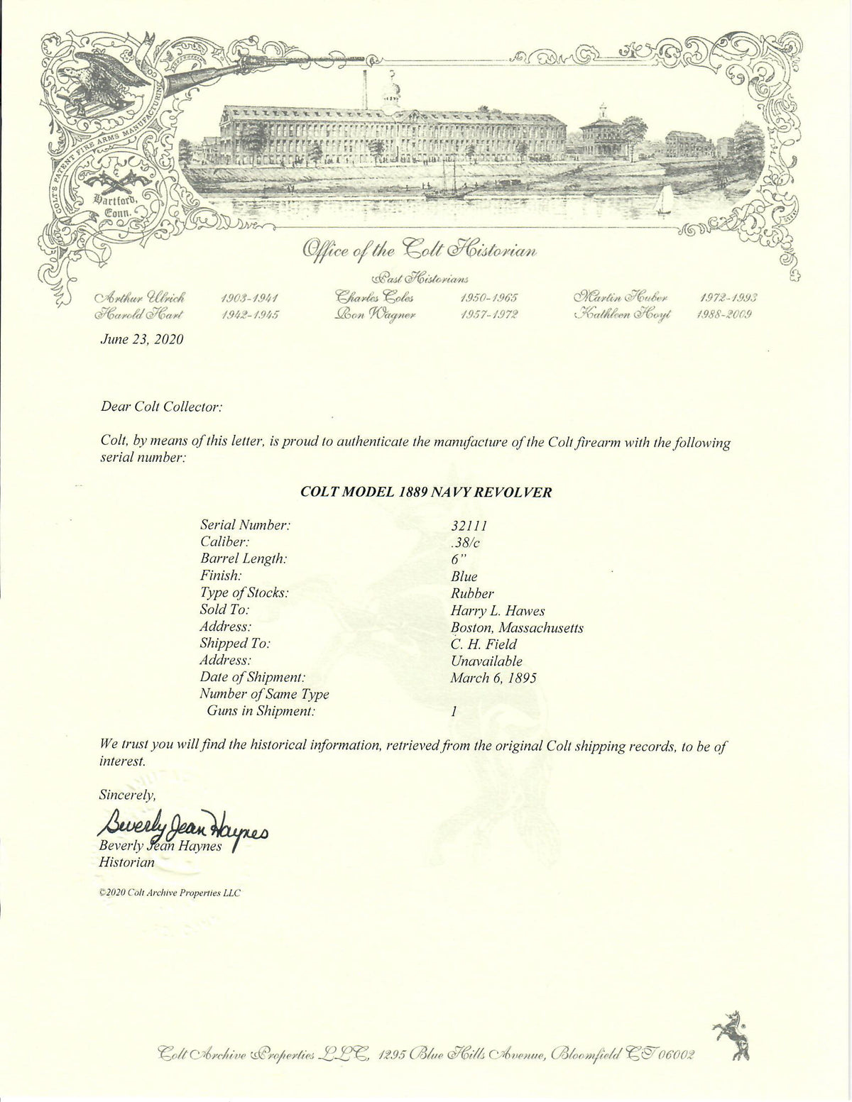 Colt Navy Revolver Model 1889 .38/C 6&quot; SN:32111 MFG:1895