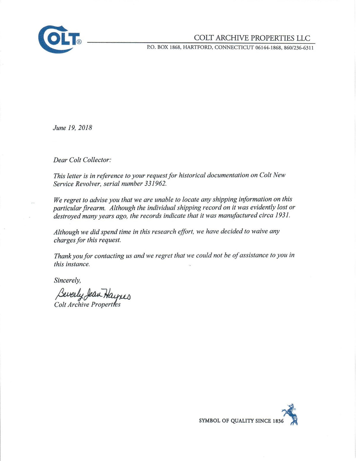 Colt New Service 45 Colt 5 1/2&quot; SN:331962 MFG:1931