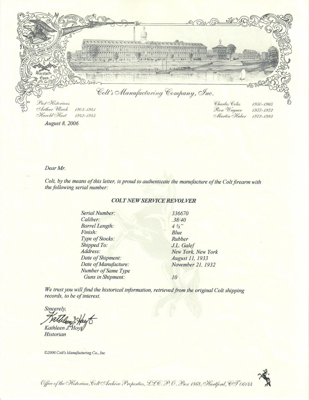Colt New Service 38-40 4 1/2&quot; SN:336670 MFG:1932