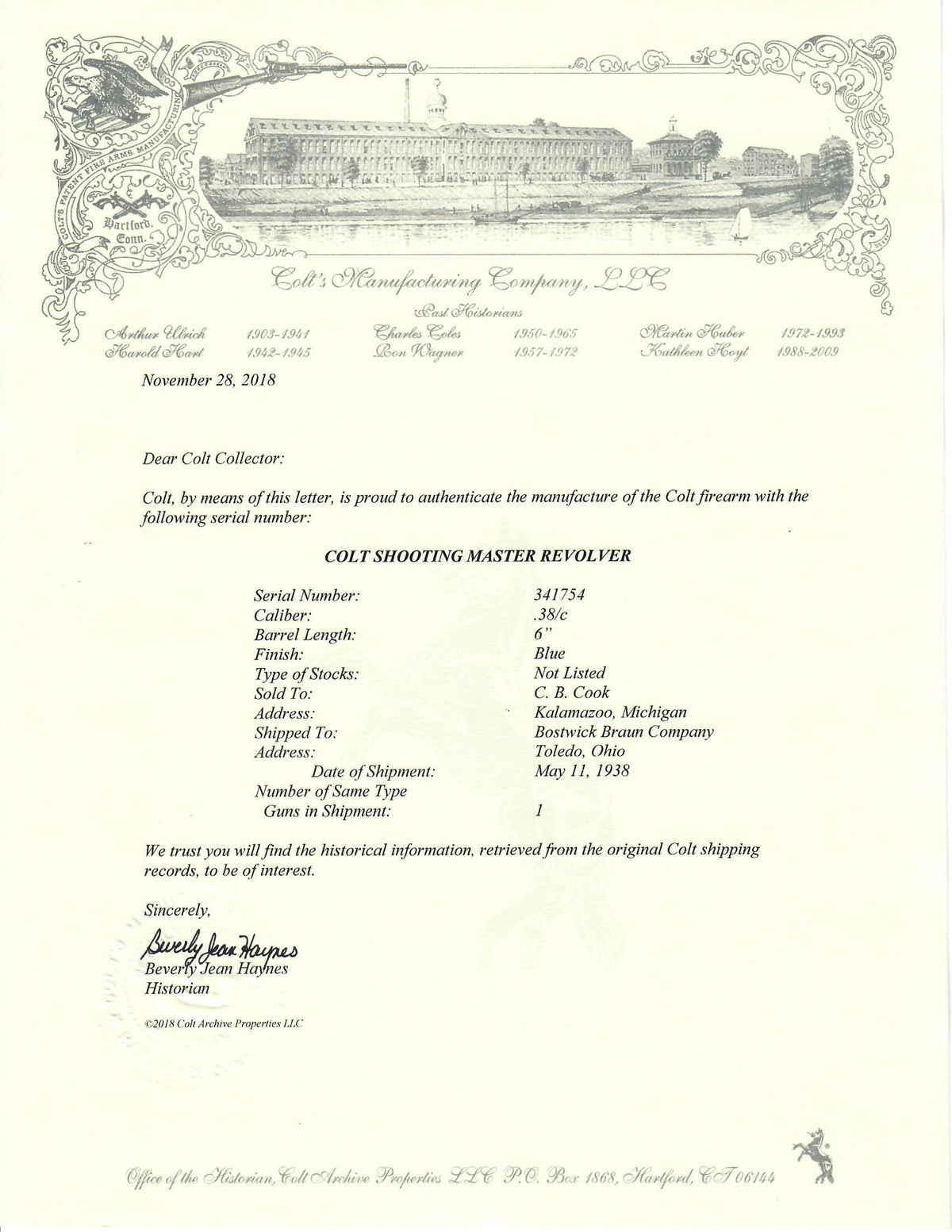 Colt Shooting Master 38 6&quot; SN:341754 MFG:1938