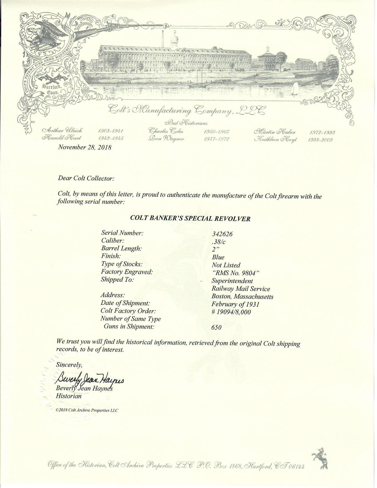 Colt Bankers Special 38 SN:342626 MFG:1931 - Railway Mail Service
