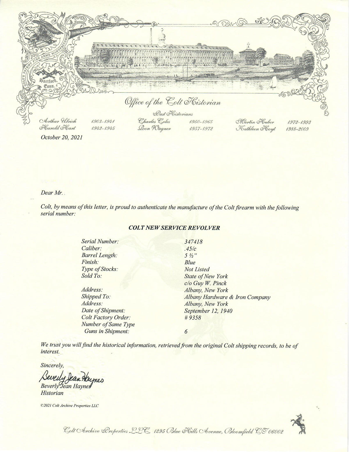 Colt New Service 45 Colt 5 1/2&quot; SN:347418 MFG:1940