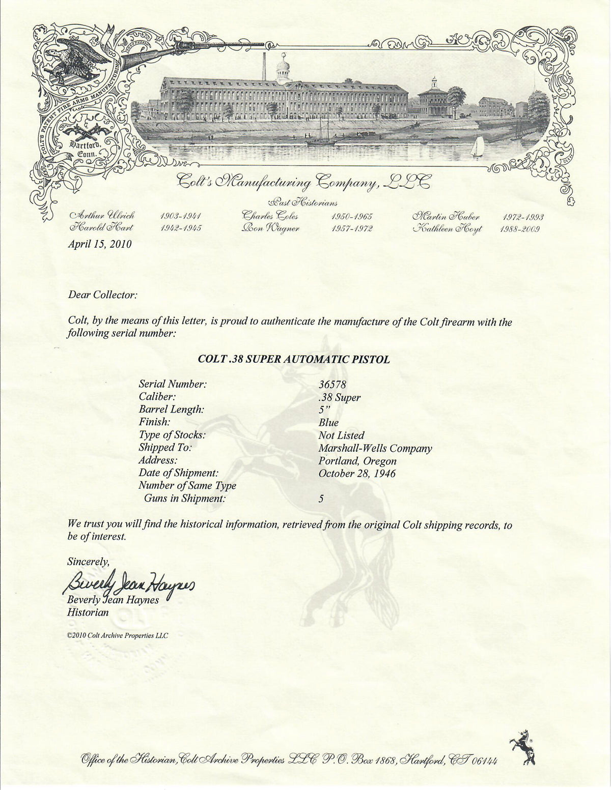 Colt .38 Super SN:36578 MFG:1946