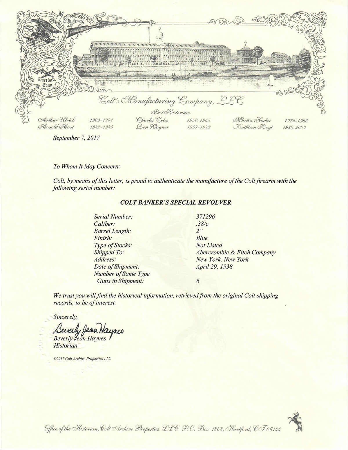 Colt Bankers Special 38 SN:371296 MFG:1938