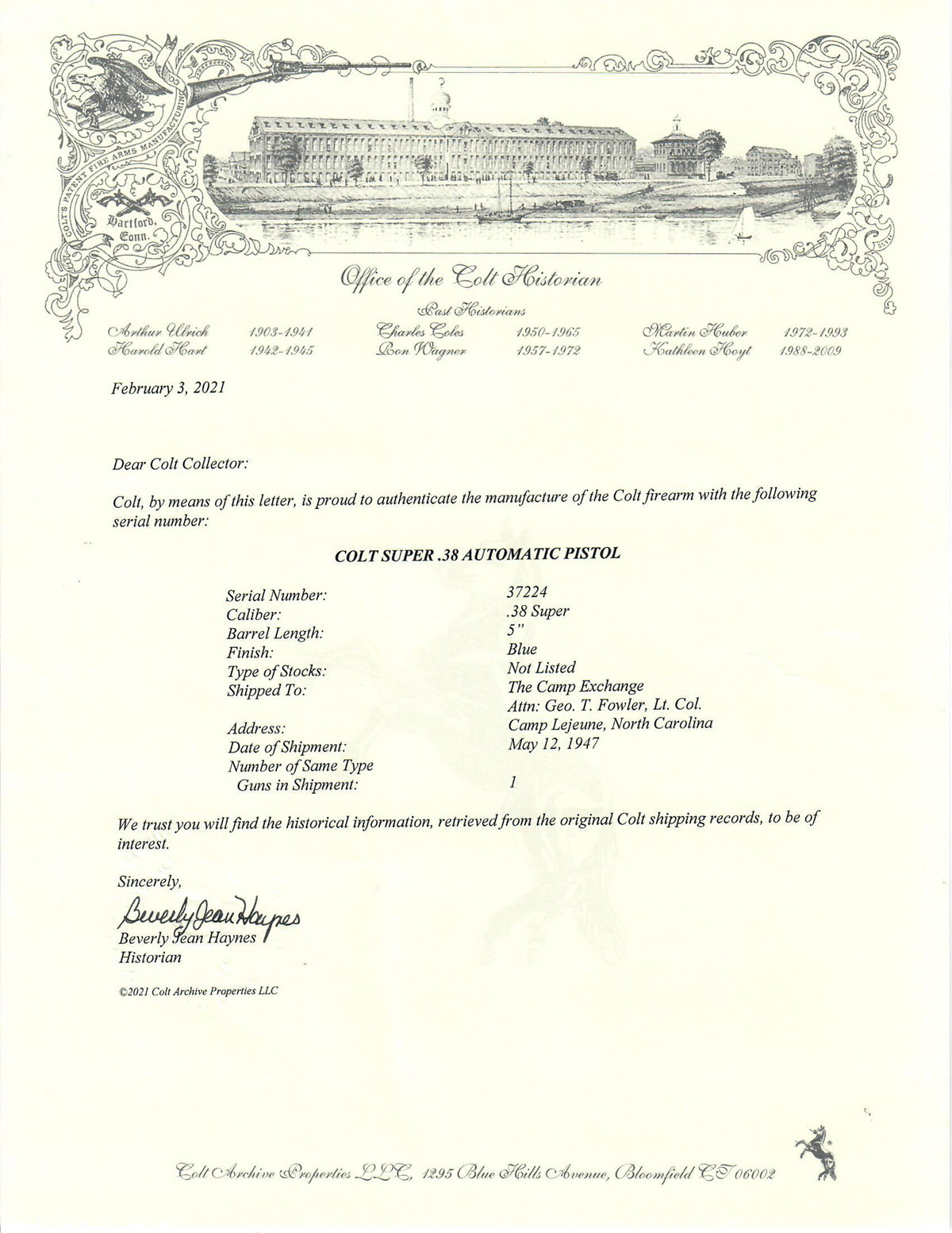 Colt .38 Super SN:37224 MFG:1947