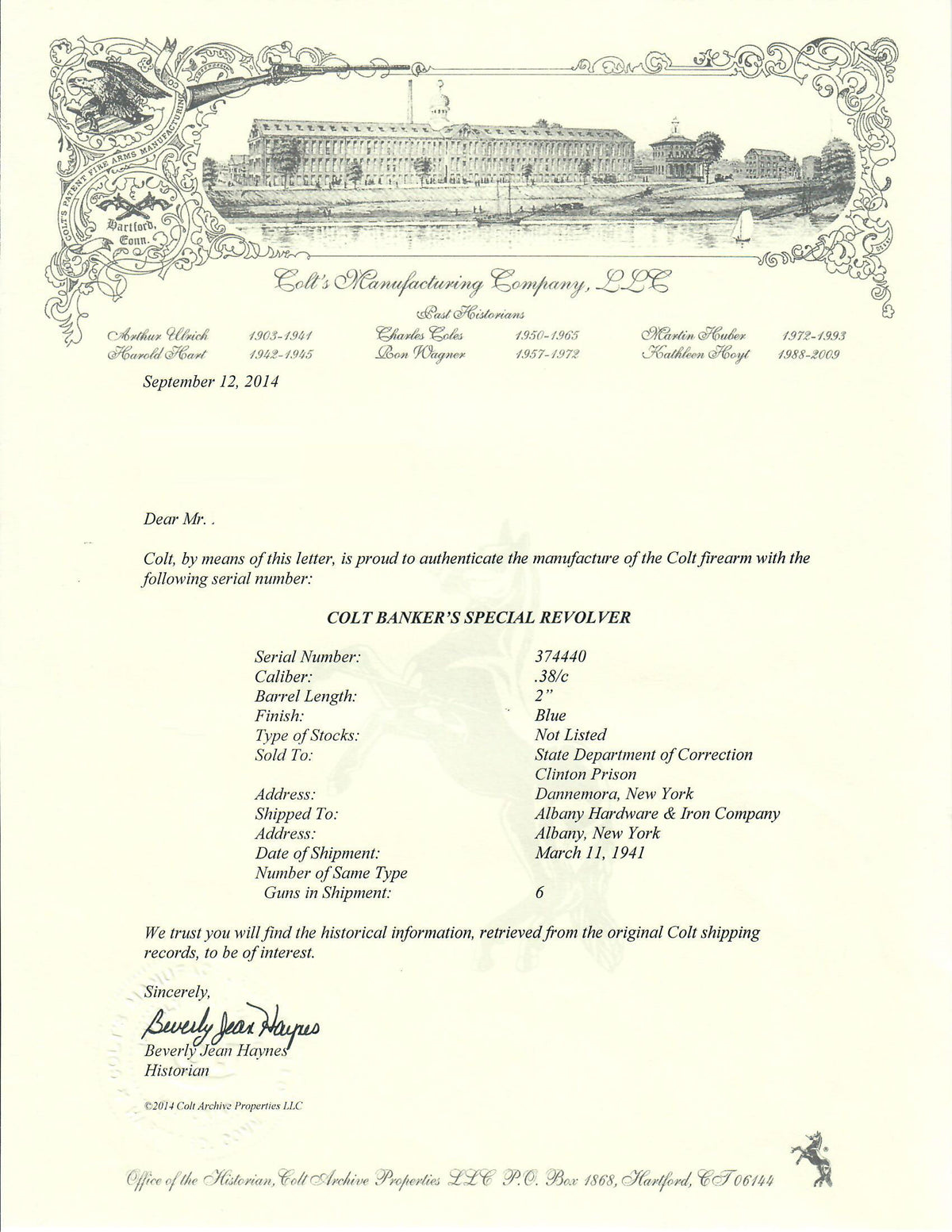 Colt Bankers Special 38 SN:374440 MFG:1941 - Clinton Prison