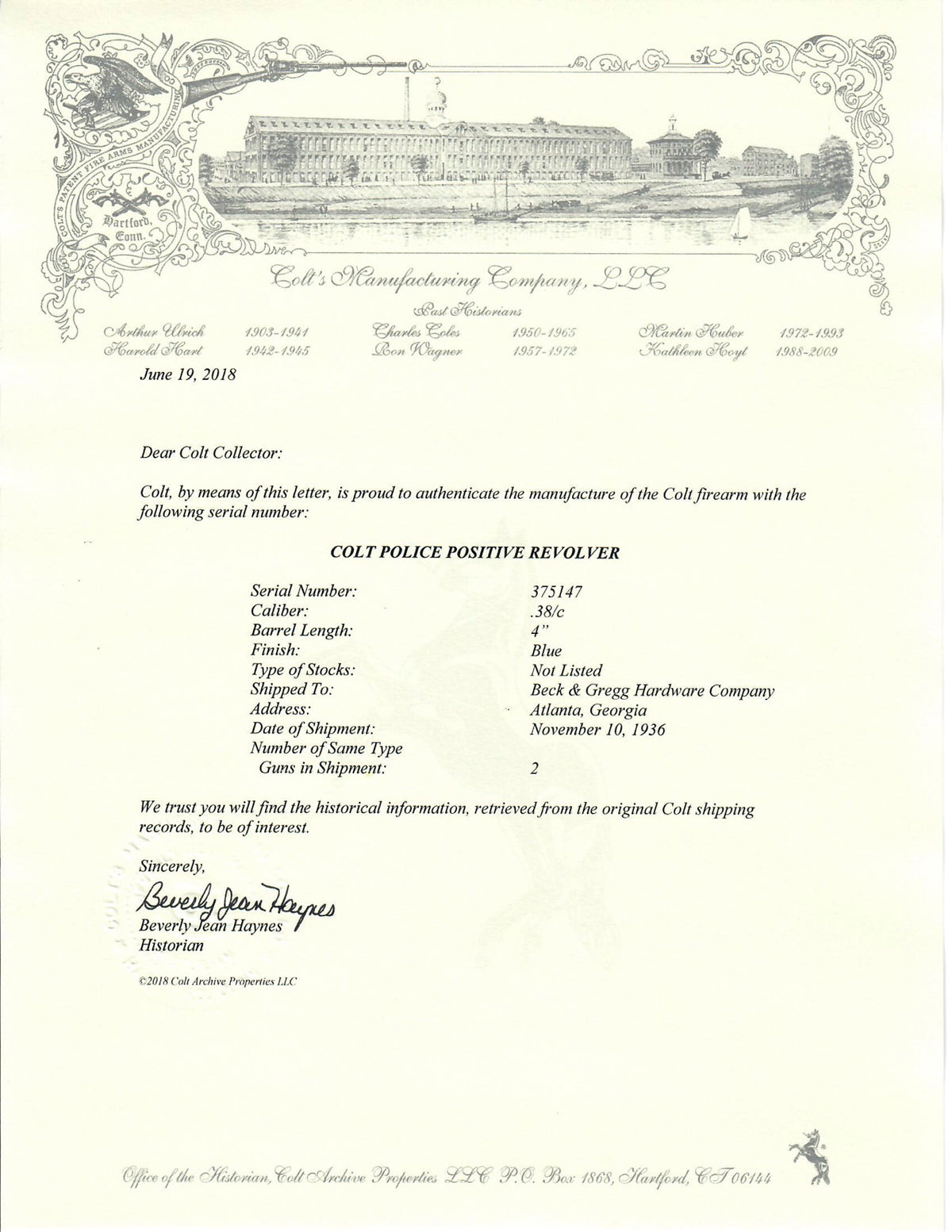 Colt Police Positive 38 Special 4&quot; SN:375147 MFG:1936