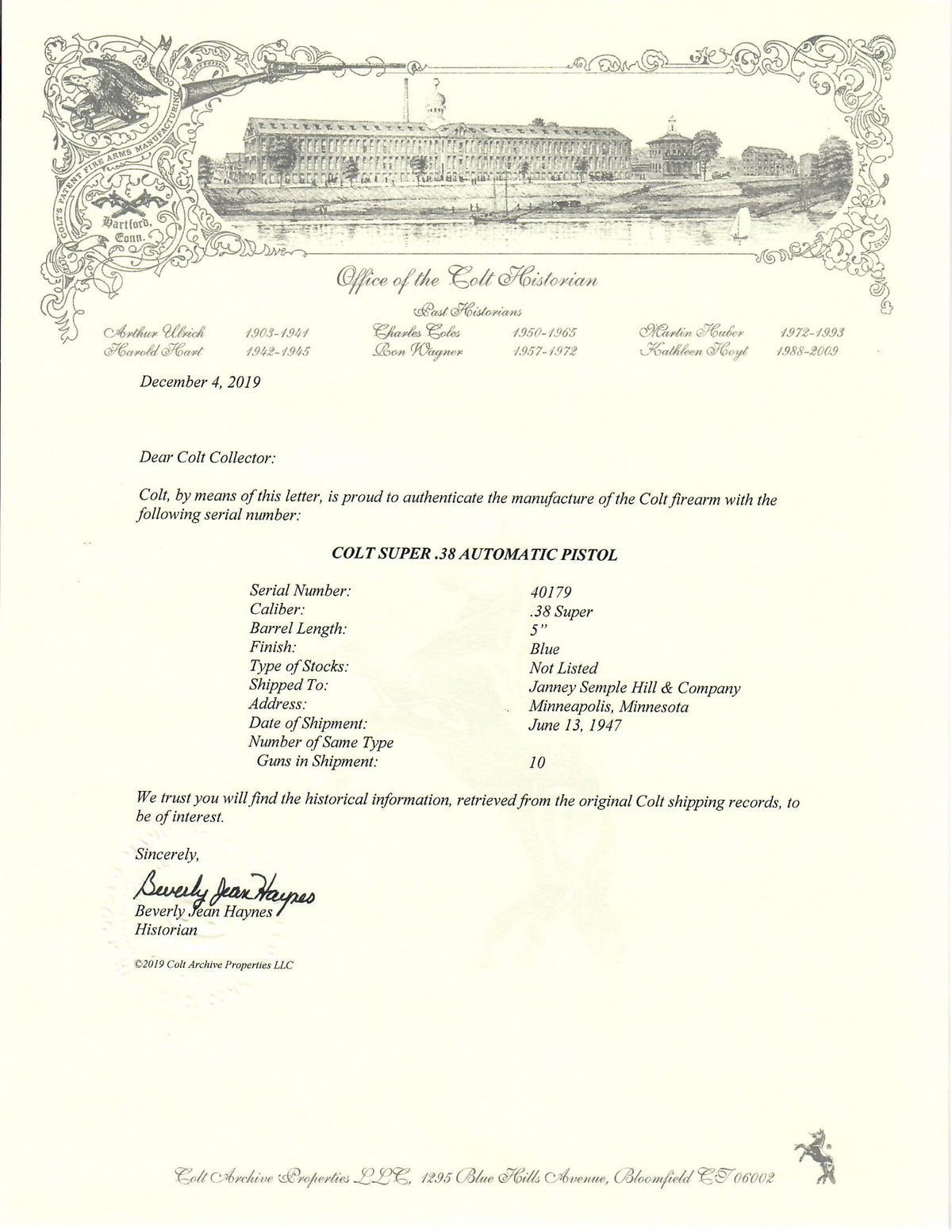 Colt .38 Super SN:40179 MFG:1947