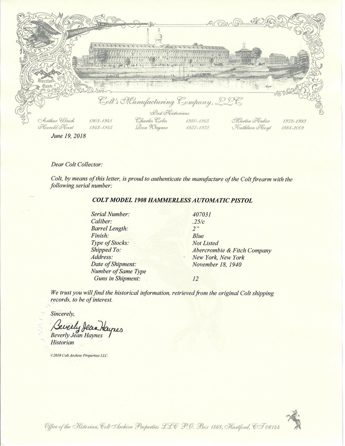 Colt 1908 Vest Pocket 25ACP SN:407031 MFG:1940