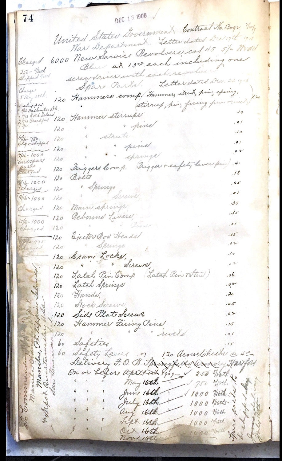 Colt M1909 New Service 5 1/2&quot; 45 Colt SN:44772 MFG:1911